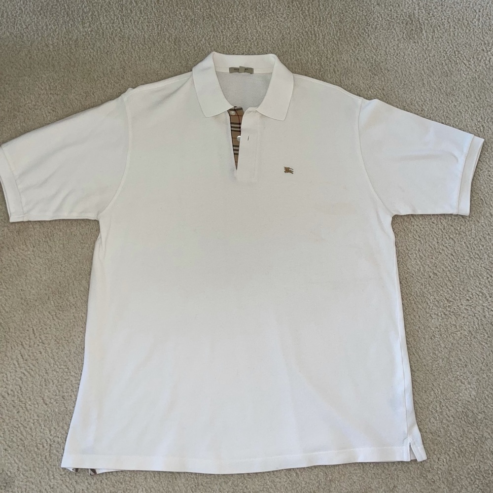 Men’s White Authentic Burberry Polo Shirt